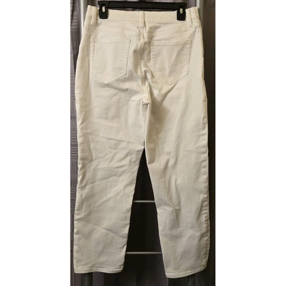 Lands End Women's White Mid Rise Straight‎ Leg Denim Jeans 8 - Picture 8 of 9